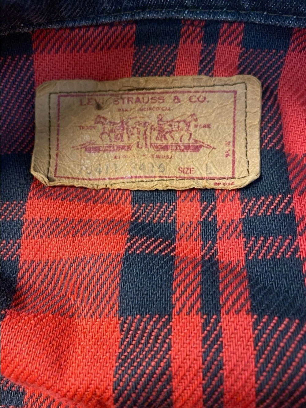 Levi's Black Denim Jacket with Blue & Orange Stryper Back Patch